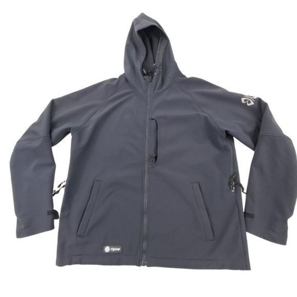 Flylow Jacket XL Softshell coat black Hood Full Zi‎